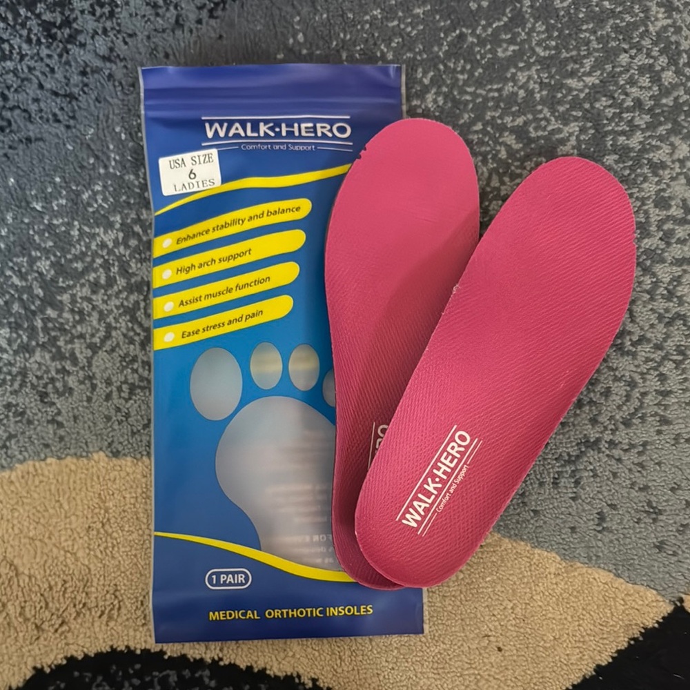 Walk Hero Pink Orthotic Insoles